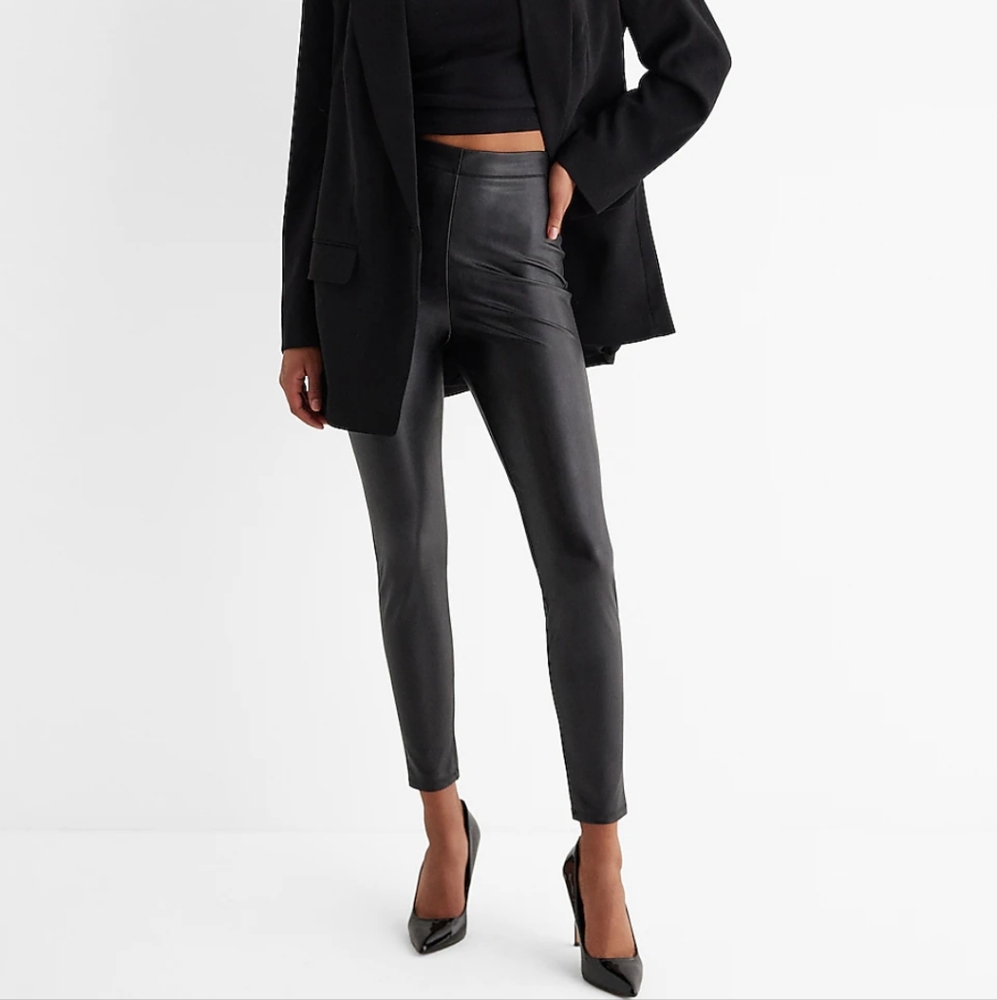 Black Faux Leather Leggings